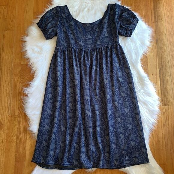 Women’s Blue Print  Boho Festival Dress Size Medium - Picture 1 of 3